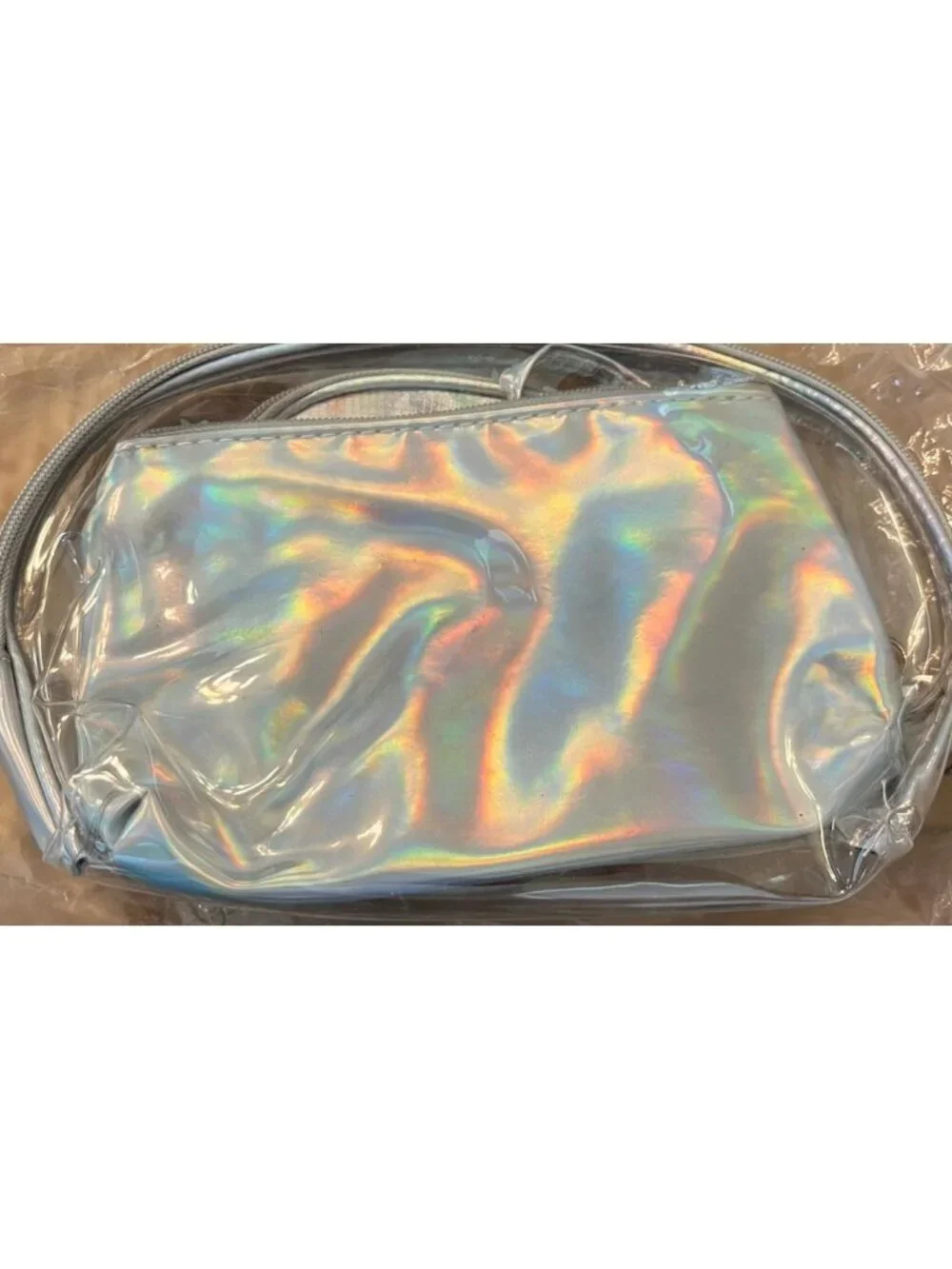 Unicorn Clear Cosmetic Travel Bag Wristlet Concert Makeup Case Set of 3 NWT